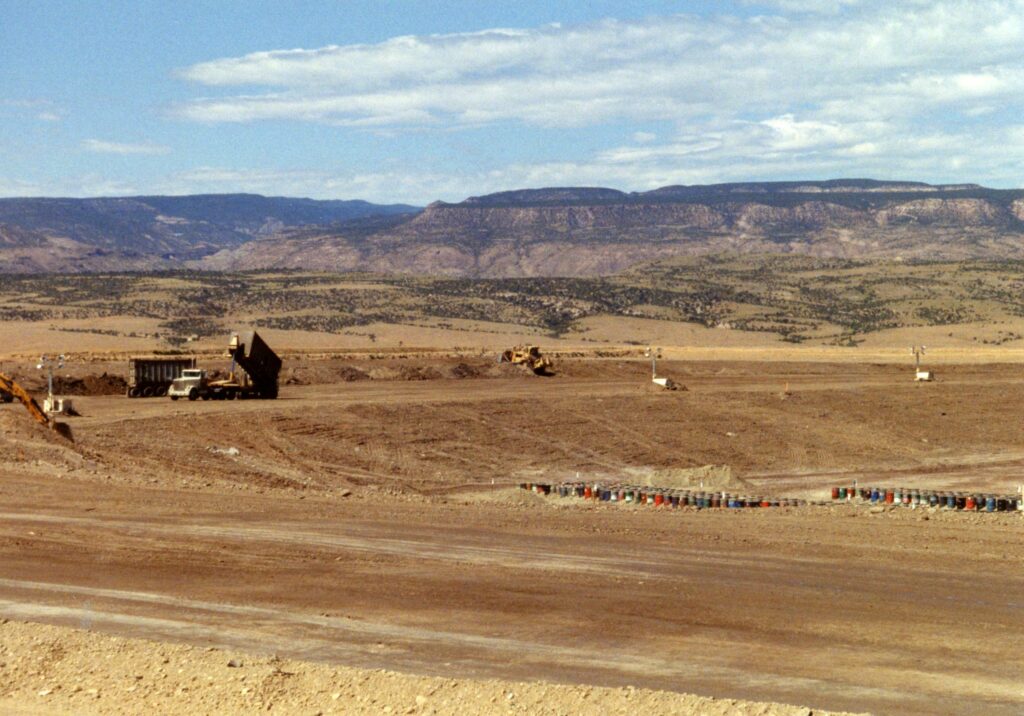 Brown earth/tailings at the disposal site